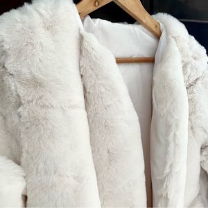 Womens Faux Fur Open Front Coat Size Small